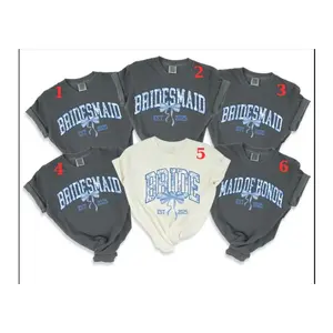 Bridal Party Matching Shirts coquette Bridesmaid Crewneck blue toile Bridesmaid Group Tee Team Bride Matching T-shirt Gift