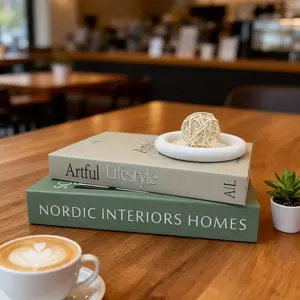 Set of 2 Paper Fake Books for Home Decor, and Realistic Bookshelf Accessories, Desktop Decoration for Bedroom and Office