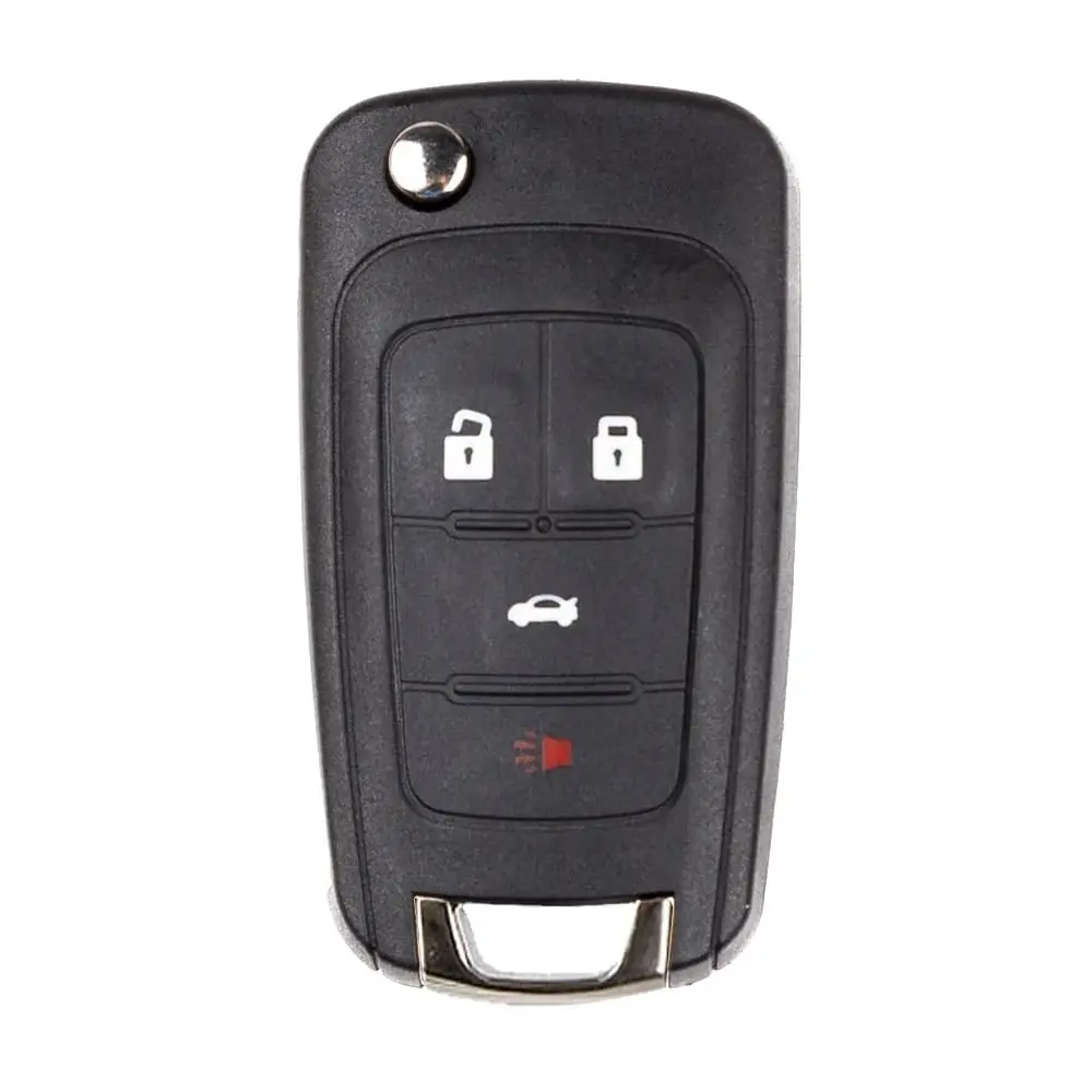 4 Buttons Shell Case Flip Remote Key for Chevy Camaro, Camaro Convertible, Cruze, Equinox, Impala, Malibu, Sonic 2010-2017 No Electronics, Battery, or Circuit Board is Included PN: OHT01060512