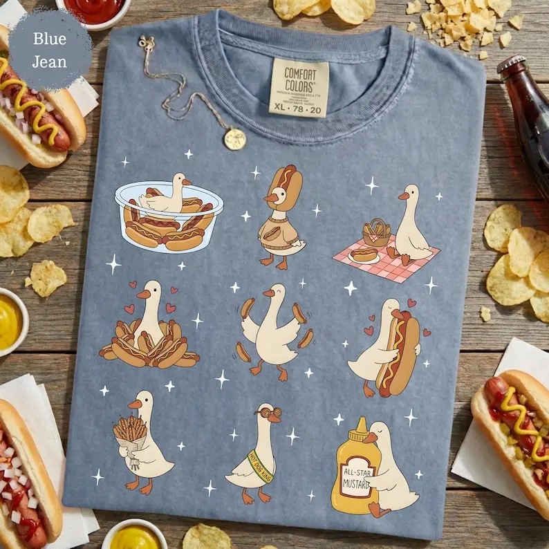 Comfort Colors® Hot Dog Lover Shirt - Silly Goose Foodie Gift, BBQ Day Shirt, American Food Fan