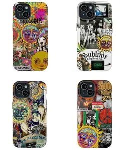 4 Styles Sublime Tough Phone Case, Punk Rock Beach Style, For iPhone 16 15 14 13 12 11 Pro Max Plus X SE, Samsung S25 S24 S23 S22 S21