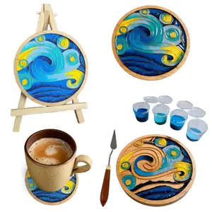 DIY Bamboo Cup Coaster Cloisonne Enamel Filigree Kit All in One with Tools Easy to Follow Design Perfect for Beginners Youngsters Ideal for Home Decor Holiday Crafts
