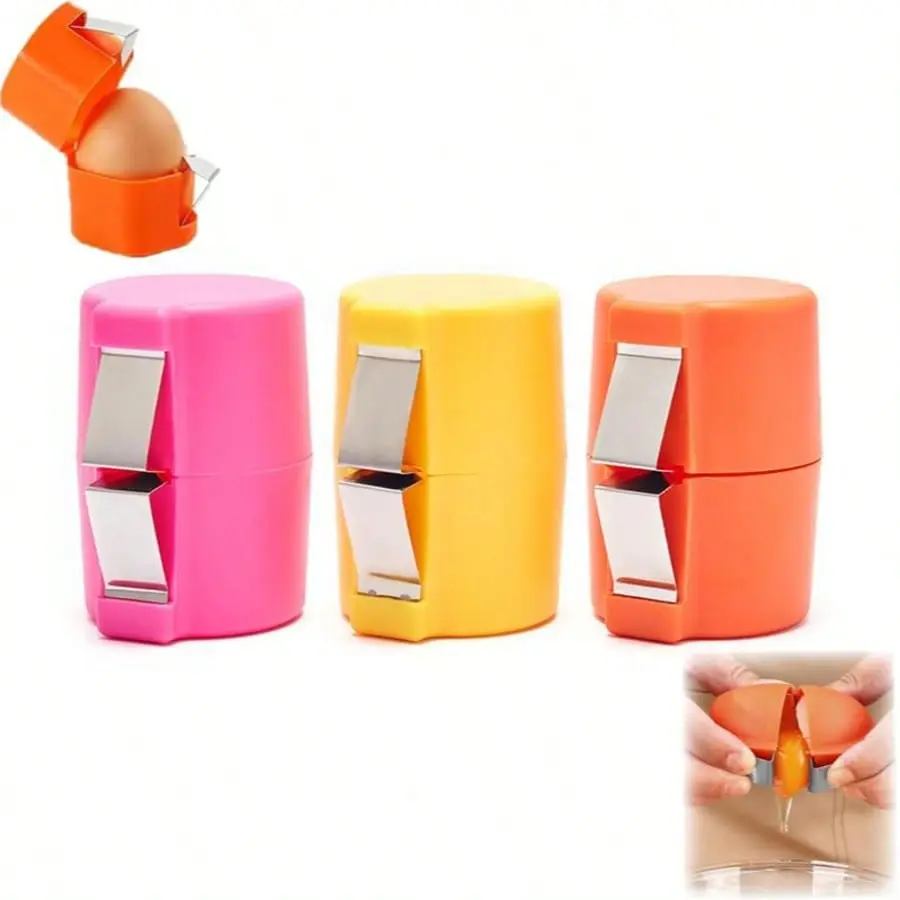 Egg Shell Opener and Cracker - Efficient Separator for Raw Eggs - Easy Breaker Cutter Tool (3PC)
