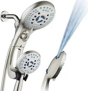 AquaCare for California As-Seen-On-TV High  Handheld Rain 50-mode 3-way Shower  Combo with Adjustable Arm, Anti-clog Jets, Tub & Pet Power Wash, 6 ft. Hose, Nickel Finish