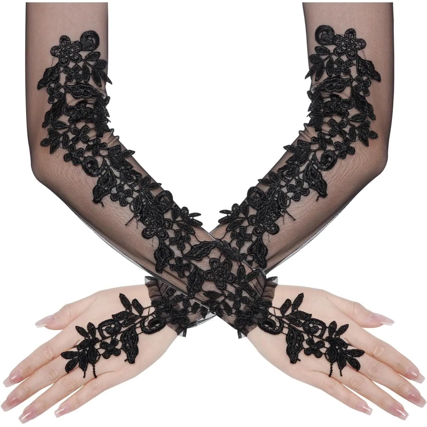 Fingerless Lace Gloves for Women Fingerless Lace Gloves for Halloween Wedding Party Prom Costume Accessories