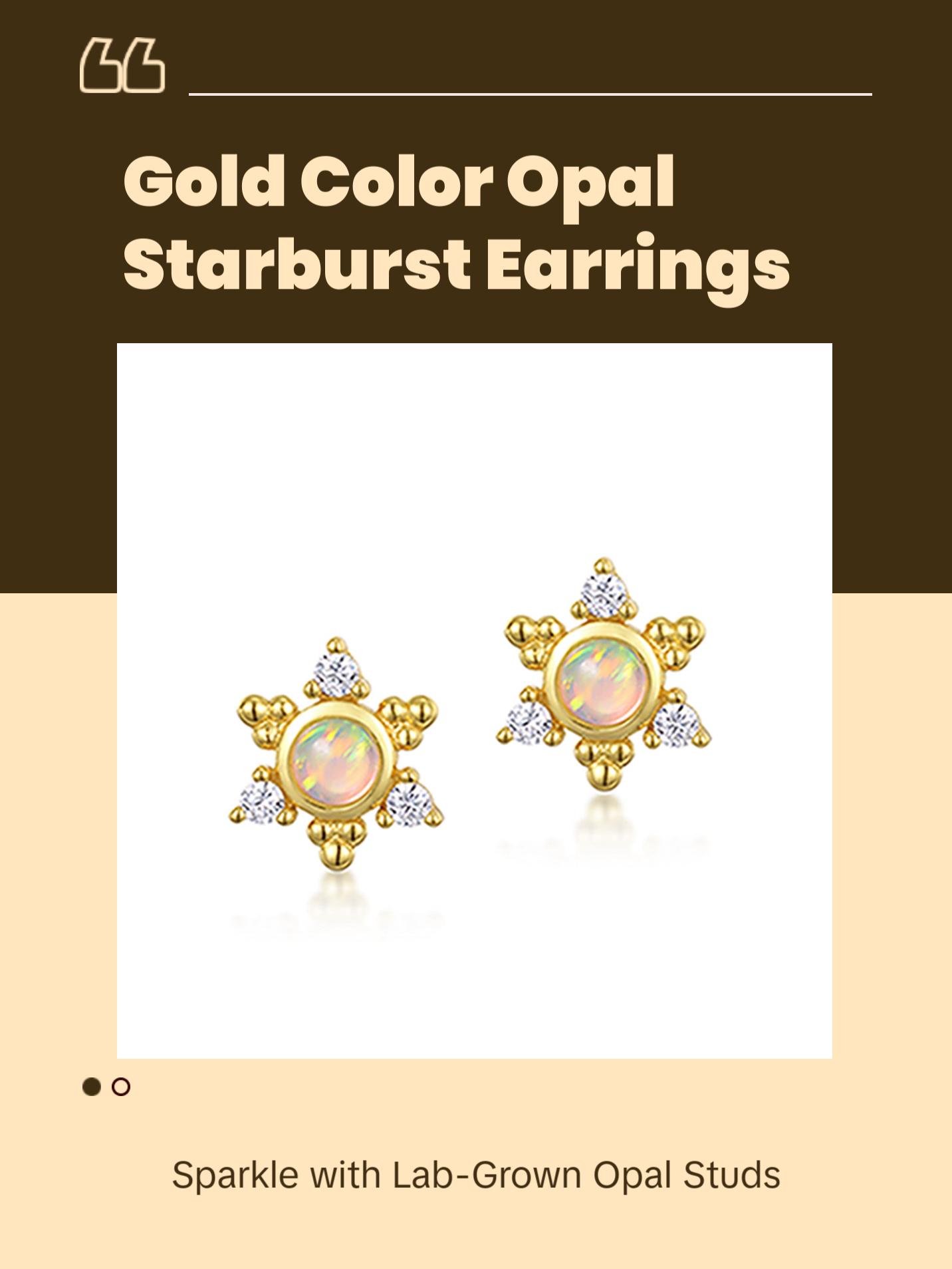 Opal Starburst Stud Earrings