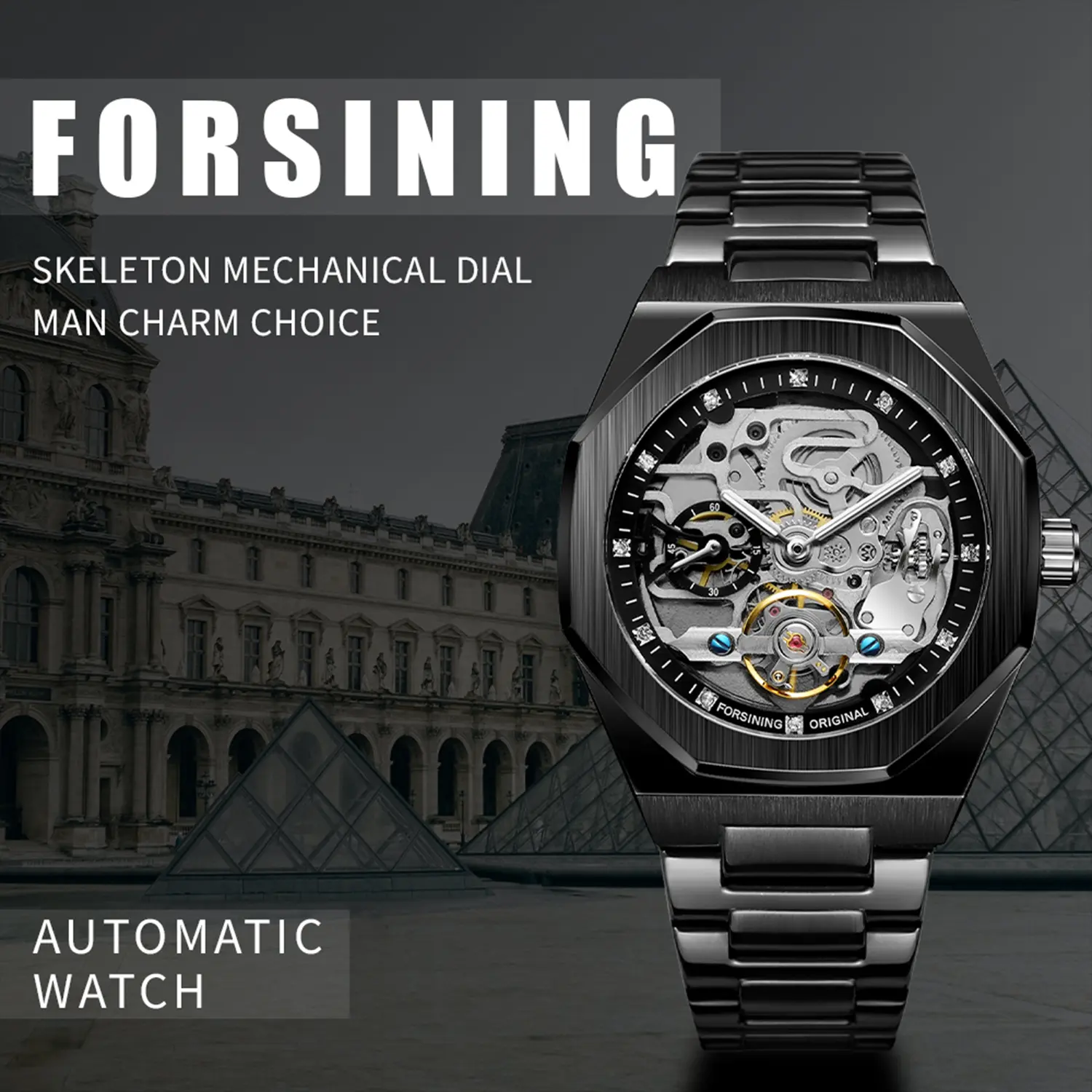 Handsome men\'s automatic watch Classic handsome fashion party round dial men main image 2