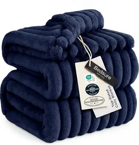 【Memorial Day Deals】Bedsure Luxury  Corduroy Fleece Sleep  Blanket- Ultra Soft, Warm, Cozy Extra Soft  Baby Blanket for Sofa, Bed, Nursery Ideal Seasonal Gift Solid Yellow Color, Lightweight Comforter