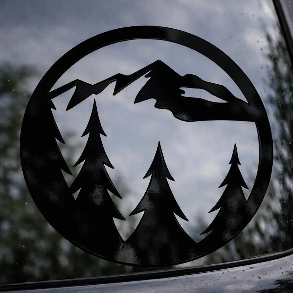Wilderness Badge Glossy Vinyl Car Sticker, 5" x 5" UV-Resistant Waterproof Permanent Automotive Exterior Accessory, Gloss