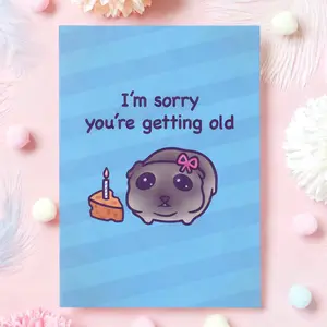 1pc, Sad Hamster Meme Birthday Card, Greeting Card, Cute Card, Funny Gift for Him/Her, I'm Sorry You're Getting Old