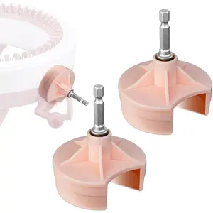 2 Packs Knitting Machines Adapter - Quick Knit Power Adapter Compatible with Sentro 22 40 48 & Jamit  Loom, Crank Handle Adapter with Hex Drill Steel Bit ()
