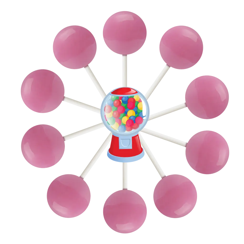 10ct. Bubble Gum Lollipop Bag