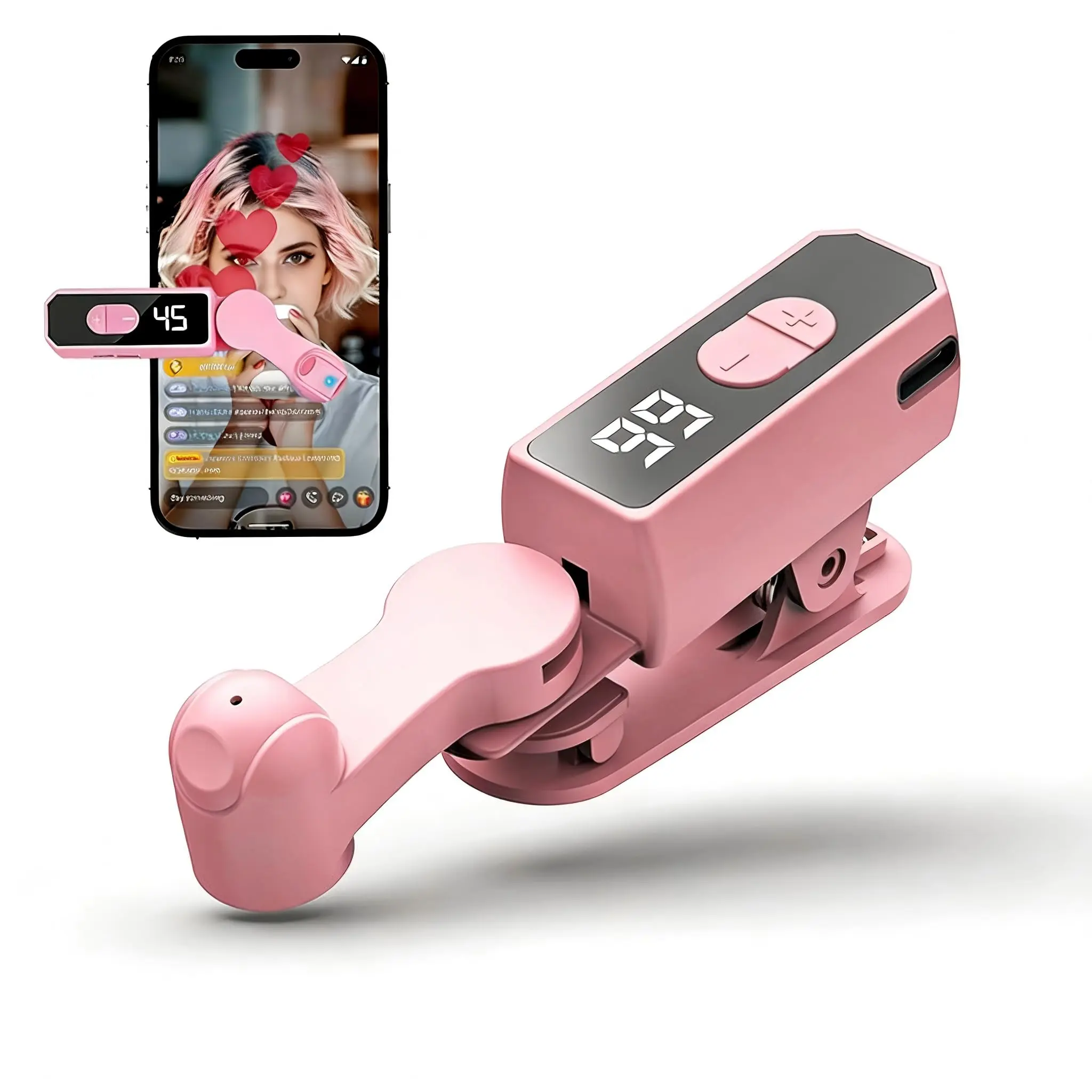 Auto Clicker Tapper for TikTok - Smart Screen Tapper with 107 Adjustable Speeds, Rechargeable Wireless auto clicker for iPhone, iPad & Android, Ideal for Live Stream Likes & Social Media Tasks （Pink