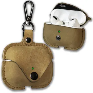 AirPods Leather Case, UC Leather AirPod case with Keychain and Led Light for AirPods Pro 1st (2019) / AirPods Pro 2nd (2022) AirPods 2 Case & Airpods 1  Wireless