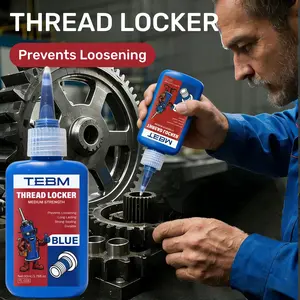Screw locking adhesive, anti-corrosion and rust-proof, high-strength and shock-resistant, heat-resistant, High Temperature Resistant, 50ml + tool