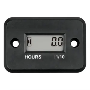 Small Engine Hour Meter Black for Lawn Mower Motorcycle Tractor Marine Outboard Motor Generator Snow Blower with Record Runtime Sensitive Sensing Waterproof