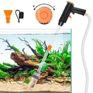 132GPH Manual Aquarium Gravel Cleaner, Fish Tank Siphon Vacuum Cleaner with Adjustable Water Flow for Cleaning Dirt, Water Change & Wash Sand Aquarium Cleaning Tools