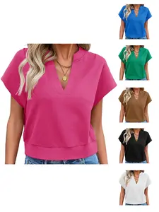 FISOEW Womens Cropped Tops Summer V Neck Cap Sleeve Casual Loose Fit T Shirts Womenswear shirts vintage graphic tees Shortsleeve Everyday country concert outfits clothing graphic tees Athletic Style customized gifts vintage graphic tees cute Breathable