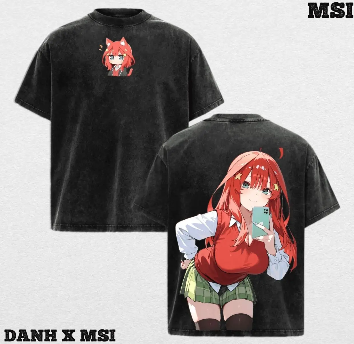Itsuki The Quintessential Quintuplets T-shirt Harajuku Y2k Washed T Shirt Summer Short Sleeve Cotton Tee Tops Men Women Clothing U
