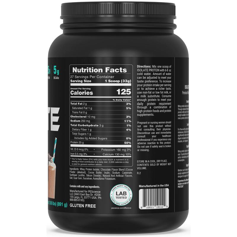 PEScience ISOLATE Protein Nutrition Supplement - NEW! Our 100% whey protein isolate is the perfect choice for those with dairy sensitivities.