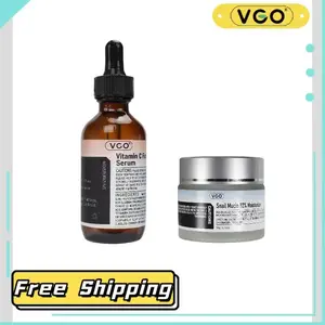 VGO VC Skin Brightening essence+Snail Mucin 92% Moisturizing Cream 2 Pieces