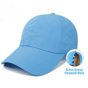 Women's baseball cap, can be worn with a ponytail, high ponytail cap, breathable and quick-drying summer sports cap, adjustable buckle, casual breathable and quick-drying mesh fabric, summer running cap, adjustable sun cap