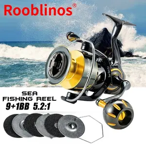 Rooblinos SW Stella-like Level Saltwater Fishing Reel for GT Tuna Monster Game Fish | 30+LB Max Drag 14KG Full Metal Construction IPX8 Waterproof | 13+1 Sealed Bearings Large Line Capacity for Offshore Big Game Fishing