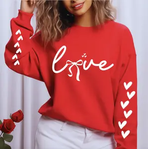Love Bow Sweatshirt T-Shirt, Valentine’s Day Coquette Tee, Girly Preppy Valentines Bow Sleeve Sweater, Love Bow Hoodie, Valentines Shirt, Gift For Her