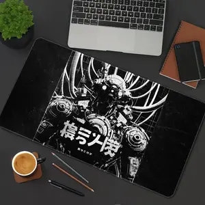 Cyberpunk Robot Black And White Mouse Pad Steampunk Large Gaming Mouse Pad Black Mousepad HD Print NonSlip Rubber Base Big Size XXL Extended Keyboard Pad Office Desk Accessories