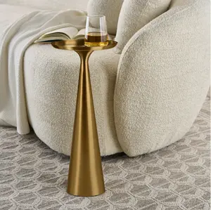 Truitt Drink Table in Gold Finish for Home and Office