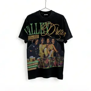 Vintage VALLEY Hot Drill Letter T-Shirt Short Sleeve 100% Cotton Oversized Tee Men's Streetwear Bling Graphic Summer Outfit Trendy Casual Shirt