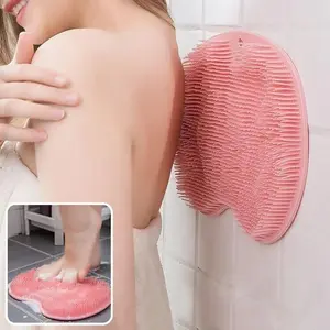 Pink Suction Bath Brush—Scrub Back & Feet, Bathroom Essential & Stylish Décor