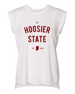 The Hoosier State Indiana Graphic Rolled Cuff Tank