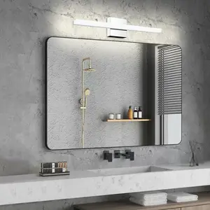 YHTlaeh Vanity Light 9W 15.9nches LED 4000K Natural White Acrylic Chrome Rectangle Tube for Bathroom Vanity Light Bedroom