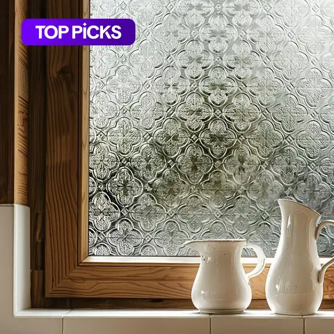 Malus Spectabilis Pattern Static Cling Window Privacy Films For Glass Windows, 1 Roll Sun Shade Decorative Film, Home Sticker for Living Room and Bedroom, Interior Decoration Accessories #GLOBAL PICKS