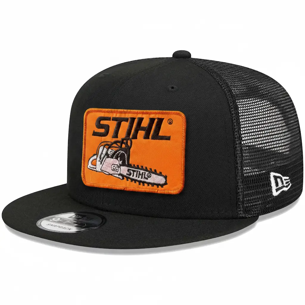 Chainsaw Cap Embroidered Snapback Hat Collection - Black Sports & Outdoor Accessory Hat
