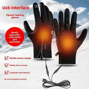 【Smart Temperature Control】Unisex USB Heated Gloves with Smart Temperature Control, Touchscreen Waterproof Windproof Winter Thermal Gloves for Cycling Hiking Skiing soft knuckle protection Touch Screen Rechargeable cozy gear Arm Warmers heated gloves men