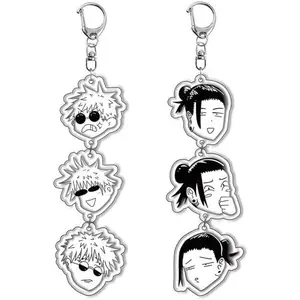 Gojo Keychain Kaisen Cosplay Jujutsu Anime Geto Suguru Keychain Acrylic Funny Pendant 2pcs