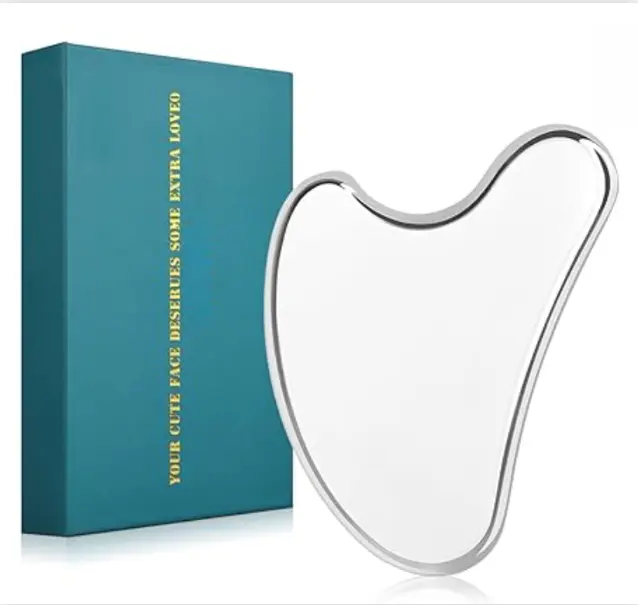 Stainless Steel Gua Sha Facial Tools. Comfort Guasha Tool for Face or Body Massage. Skin Care Tool for Body Treatment, Metal Beauty Essentials