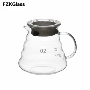 FZKGlass 20oz/600ml High Borosilicate Glass Coffee & Tea Carafe – Cloud-Shaped Elegant Design, Leak-Proof Silicone Lid, Non-Drip Spout, Ergonomic Handle, Clear Measurement, Durable Heat-Resistant Glass for Home, Office, Breakfast, Afternoon Tea