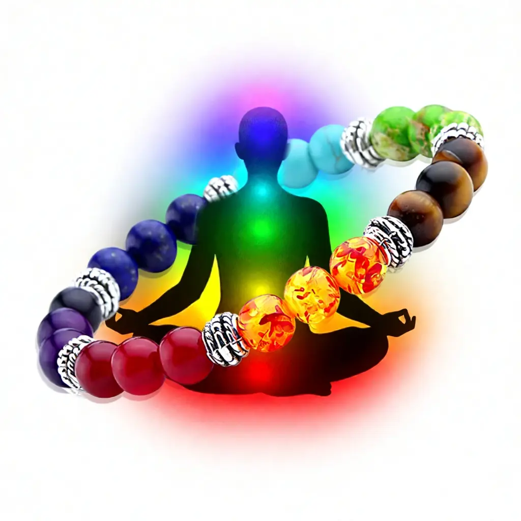 7 Chakra Healing Crystal Bracelet, Unisex Beaded Natural Stones on an Adjustable Band for Energy Balancing & Stress Relief, Adjustable Bracelet, Natural Crystal Bracelet