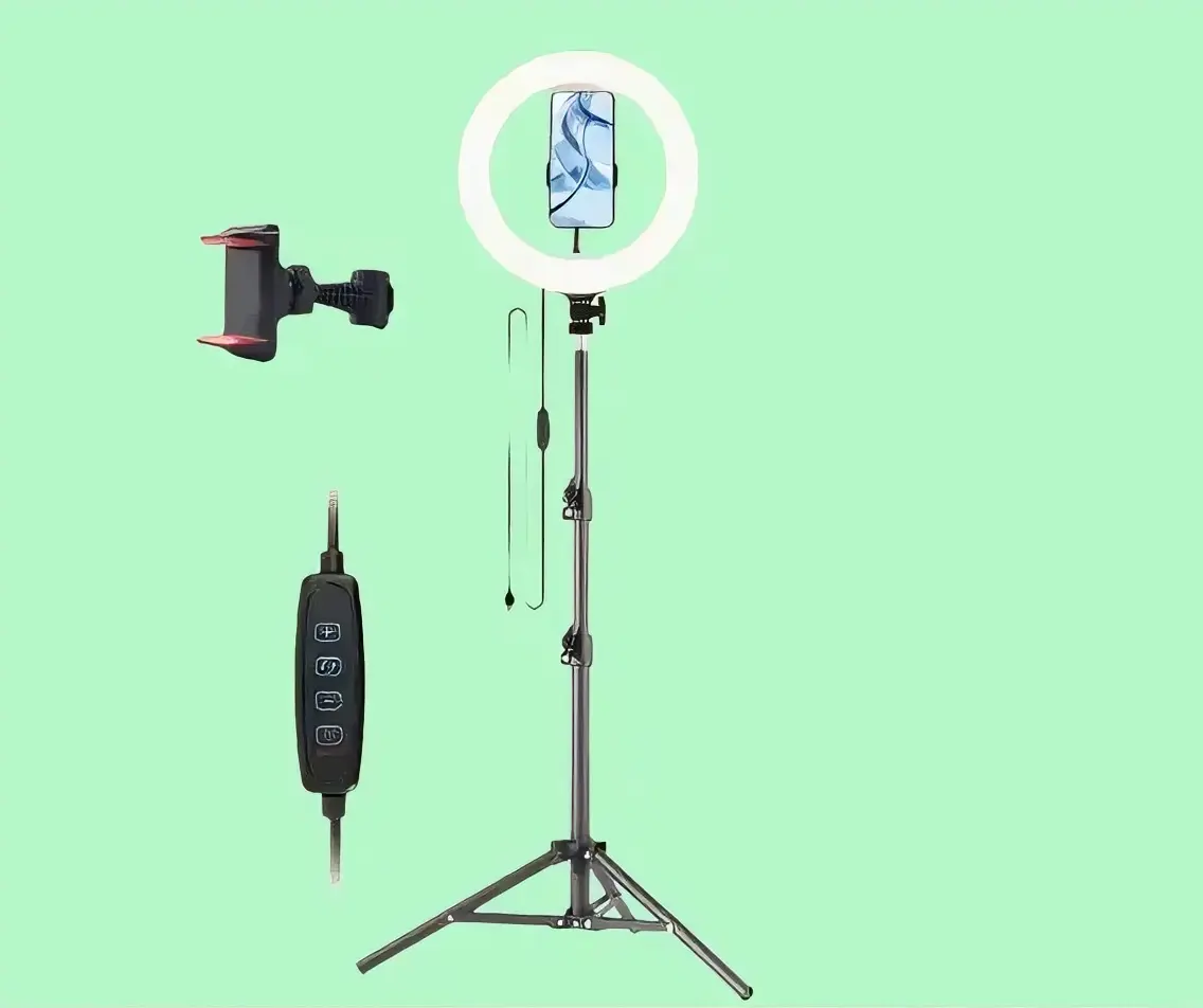 Selfie Ring Light with Tripod Stand, Remote Control for Phone Photography, Video Recording auto 360 tracking
