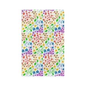 Slightly Subtle Love Wins Floral Pattern Microfiber Tea Towel | Rainbow Flowers Pride