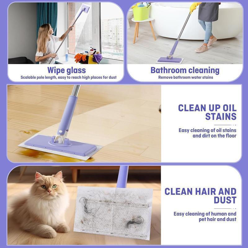 [Free Shipping]No-wash Mop, Uses Disposable Face Towel, Hands-Free Replacement, Dry and Wet Multi Surface Floor Cleaner, Bathroom Cleaning,home essentials,bathroom accessories,bathroom decor set,peach mycintre,herbal diffuser,diffuser,dopamine decor