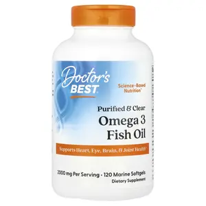 Doctor's Best Purified & Clear Omega 3 Fish Oil, 120 Marine Softgels (1,000 mg per Softgel)