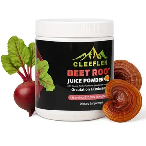 CLEEFLEN Organic beetroot juice powder-Contains Organic Reishi Mushroom Extract-Traditional Herbal Formula-Strengthens the body, promotes circulation and endurance, and supports cardiovascular and immune health. Healthcare Dietary