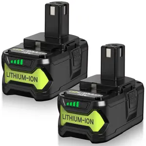 2-Pack 6.0Ah Ryobi 18V Replacement Batteries – Compatible with P108, P104, P105, P102, P103, P122, P109 – Li-Ion for ONE+ System Tools & Charger
