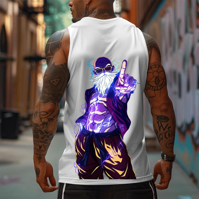 Dragon Ball DBZ Master Roshi Unisex Summer outfits men streetwear 80s 90s graphic tees cotton Anime tank tops men gifts