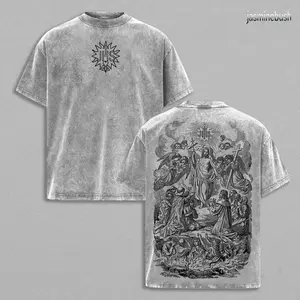 Heavenly Resurrection Jesus Shirt Vintage Washed Oversized Tee | Catholic & Christian Streetwear Heavy Cotton T-Shirt | Holy Ascension Graphic Back | Faith Inspired Spiritual Gift