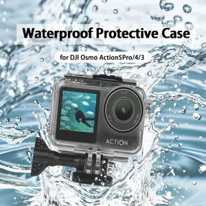 for DJI Osmo Action5Pro/4/3 Waterproof Case, PC Material, Ideal for Water Sports, Swimming and Beach party, Lightweight Compact Design | Easy to Carry | Underwater Photography Gear | Underwater Photography Snorkeling Vlogging Accessory